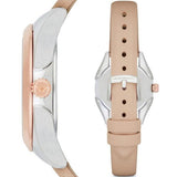Emporio Armani Valeria Quartz White Dial Beige Leather Strap Watch For Women - AR11031 Authentic Buy Shop Now