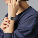 Daniel Wellington Quadro Studio Black Dial Silver Mesh Strap Watch For Women - DW00100522 Authentic Buy Shop Now