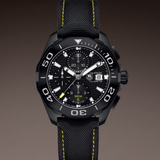 Tag Heuer Aquaracer Chronograph PVD Black Dial Black Nylon Strap Watch for Men - CAY218A.FC6361 Authentic Buy Shop Now