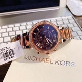 Michael Kors Parker Chronograph Purple Dial Two Tone Steel Strap Watch For Women - MK6108 Authentic Buy Shop Now