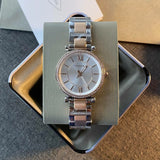 Fossil Carlie Silver Dial Two Tone Steel Strap Watch for Women - ES4342 Authentic Buy Shop Now