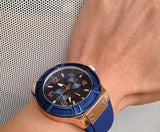 Guess Rigor Blue Dial Blue Silicone Strap Watch For Men - W0247G3 Authentic Buy Shop Now