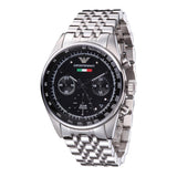 Emporio Armani Sportivo Chronograph Black Dial Silver Steel Strap Watch For Men - AR5984 Authentic Buy Shop Now