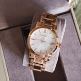 Burberry The City White Dial Rose Gold Steel Strap Watch for Women - BU9004 Authentic Buy Shop Now