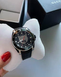 Gucci Dive Feline Black Dial Black Rubber Strap Watch For Men - YA136323 Authentic Buy Shop Now