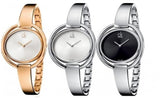 Calvin Klein Impetuous Black Dial Silver Steel Strap Watch for Women - K4F2N111 Authentic Buy Shop Now