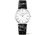 Longines La Grande Classique De Longines White Dial Black Leather Strap Watch for Women - L4.755.4.11.2 Authentic Buy Shop Now