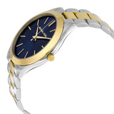 Michael Kors Slim Runway Blue Dial Two Tone Steel Strap Watch for Women - MK3479 Authentic Buy Shop Now