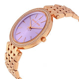 Michael Kors Darci Purple Dial Rose Gold Steel Strap Watch for Women - MK3400 Authentic Buy Shop Now