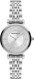 Emporio Armani Gianni T-Bar Quartz Silver Dial Silver Steel Strap Watch For Women - AR11445 Authentic Buy Shop Now