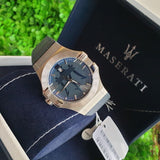 Maserati Potenza Blue Dial Blue Leather Strap Watch For Men - R8851108015 Authentic Buy Shop Now