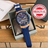Guess Legacy Chronograph Blue Dial Blue Rubber Strap Watch For Men - W1049G9 Authentic Buy Shop Now