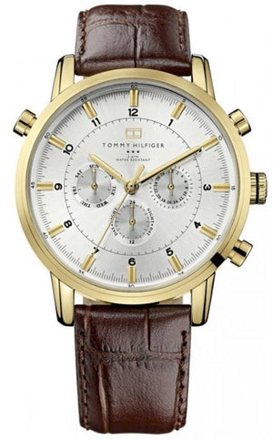 Tommy Hilfiger Harrison White Dial Brown Leather Strap Watch for Men - 1790874 Authentic Buy Shop Now