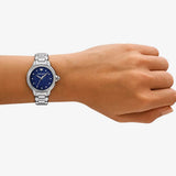 Emporio Armani Mia Three Hand Crystals Blue Dial Silver Steel Strap Watch For Women - AR11630 Authentic Buy Shop Now