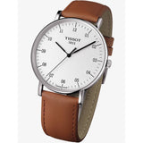 Tissot T Classic Everytime Large White Dial Brown Leather Strap Watch For Men - T109.610.16.037.00 Authentic Buy Shop Now