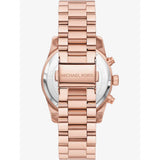 Michael Kors Lexington Chronograph Red Dial Rose Gold Steel Strap Watch For Women - MK7275 Authentic Buy Shop Now
