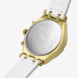 Guess Heiress Diamonds Gold Dial White Rubber Strap Watch for Women - GW0407L2 Authentic Buy Shop Now