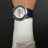 Burberry City Sport Chronograph White Dial Blue Rubber Strap Watch For Men - BU9808 Authentic Buy Shop Now