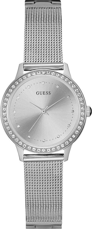Guess Chelsea Quartz Silver Dial Silver Mesh Strap Watch For Women - W0647L6 Authentic Buy Shop Now