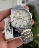 Hugo Boss Areoliner Chronograph White Dial Two Tone Steel Strap Watch for Men - 1513236 Authentic Buy Shop Now