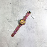 Versace Icon Active Chronograph Quartz Gold Dial Red Leather Strap Watch For Men - VEZ701222 Authentic Buy Shop Now