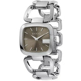 Gucci G Gucci Brown Dial Silver Steel Strap Watch For Women - YA125507 Authentic Buy Shop Now