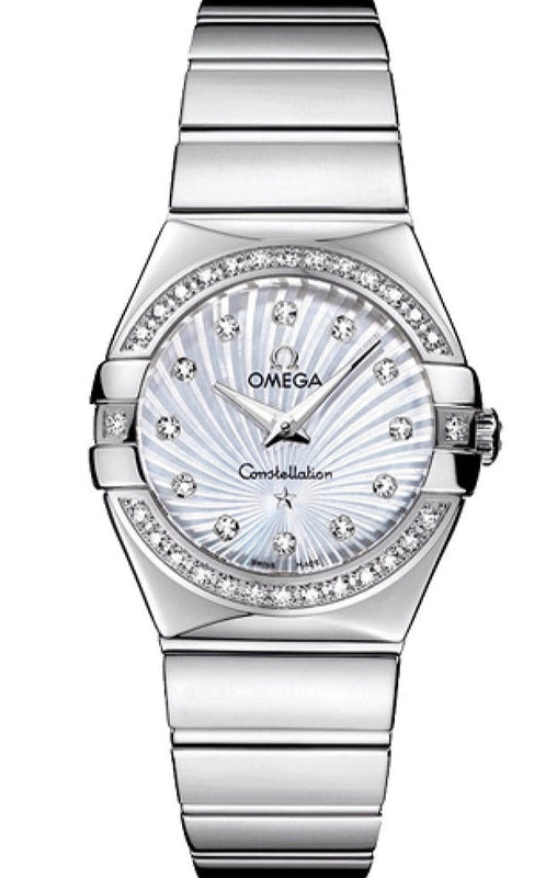 Omega Constellation Quartz Diamonds Silver Dial Silver Steel Strap Watch for Women - 123.15.27.60.55.004 Authentic Buy Shop Now