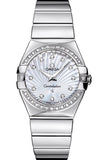 Omega Constellation Quartz Diamonds Silver Dial Silver Steel Strap Watch for Women - 123.15.27.60.55.004 Authentic Buy Shop Now