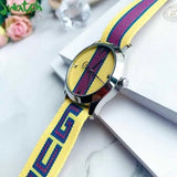 Gucci G Timeless Quartz Yellow & Purple Dial Yellow & Purple NATO Strap Watch For Men - YA1264069 Authentic Buy Shop Now