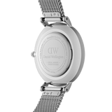 Daniel Wellington Petite Sterling Black Dial Silver Mesh Bracelet Watch For Women - DW00100218 Authentic Buy Shop Now