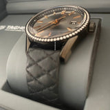 Tag Heuer Carrera Diamonds Anthracite Black Dial Black Leather Strap Watch for Women - WAR1115.FC6392 Authentic Buy Shop Now