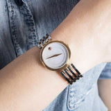 Movado Esperanza Mother of Pearl Dial Two Tone Steel Strap Watch For Women - 0607114 Authentic Buy Shop Now