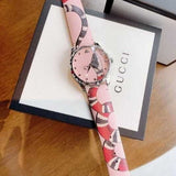 Gucci G Timeless Pink Dial Pink Leather Strap Watch For Women - YA1264083 Authentic Buy Shop Now