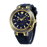 Versace V Extreme Chronograph Blue & Gold Tone Dial Blue Rubber Strap Watch for Men - VCN010017 Authentic Buy Shop Now