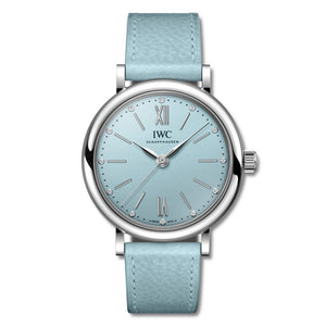 IWC Portofino Automatic Blue Dial Blue Leather Strap Watch for Women - IW357416 Authentic Buy Shop Now