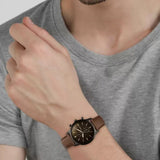 Fossil Townsman Chronograph Black Dial Brown Leather Strap Watch for Men - FS5437 Authentic Buy Shop Now