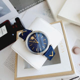 Versace V-Twist Quartz Blue Dial Blue Leather Strap Watch for Women - VELS00119 Authentic Buy Shop Now