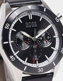 Hugo Boss Chronograph Black Dial Black Leather Strap Watch for Men - 1513864 Authentic Buy Shop Now