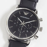 Emporio Armani Luigi Chronograph Black Dial Black Leather Watch For Men - AR1828 Authentic Buy Shop Now