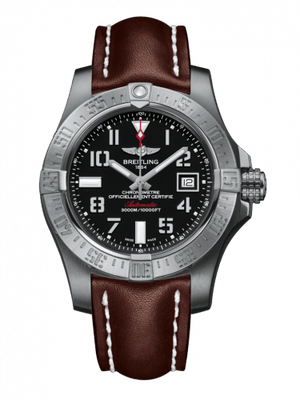 Breitling Avenger II Seawolf Stainless Steel 45mm Brown Leather Strap Mens Watch - A1733110/BC31/438X Authentic Buy Shop Now