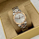 Burberry The City Diamonds White Dial Two Tone Steel Strap Watch for Women - BU9127 Authentic Buy Shop Now