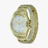 Hugo Boss Premiere White Dial Gold Steel Strap Watch for Women - 1502445 Authentic Buy Shop Now