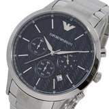 Emporio Armani Renato Chronograph Blue Dial Silver Steel Strap Watch For Men - AR2486 Authentic Buy Shop Now