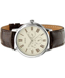 Guess Wafer Quartz White Dial Brown Leather Strap Watch For Men - W70016G2 Authentic Buy Shop Now