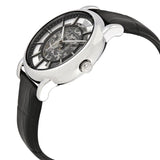 Emporio Armani Luigi Silver Skeleton Dial Black Leather Strap Watch For Men - AR1981 Authentic Buy Shop Now