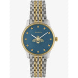 Gucci G Timeless Quartz Blue Dial Two Tone Steel Strap Watch For Women - YA1265029 Authentic Buy Shop Now