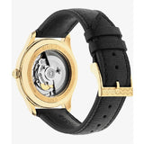 Gucci Eryx Automatic Chevron Gold Dial Black Leather Strap Watch For Men - YA126340 Authentic Buy Shop Now