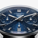 Tag Heuer Carrera Chronograph Blue Dial Blue Leather Strap Watch for Men - CBS2212.FC6535 Authentic Buy Shop Now