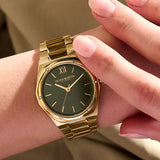 Michael Kors Runway Black Dial Gold Steel Strap Watch for Women - MK3478 Authentic Buy Shop Now