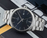 Tudor Style Automatic Black Dial Silver Steel Strap Watch for Men - M12710-0003 Authentic Buy Shop Now